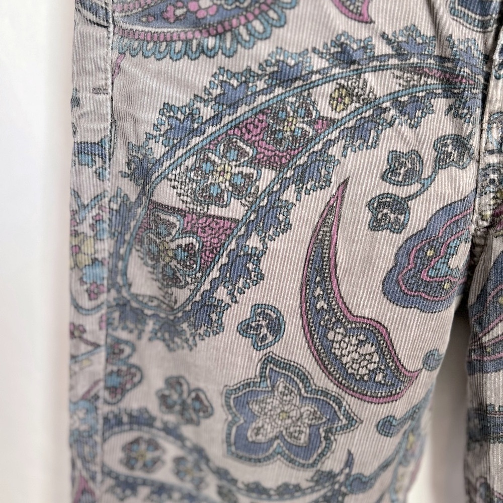 Citizens of Humanity Paisley Corduroy Skinny Jeans SZ 25 Grey Boho Hipster - Picture 9 of 13